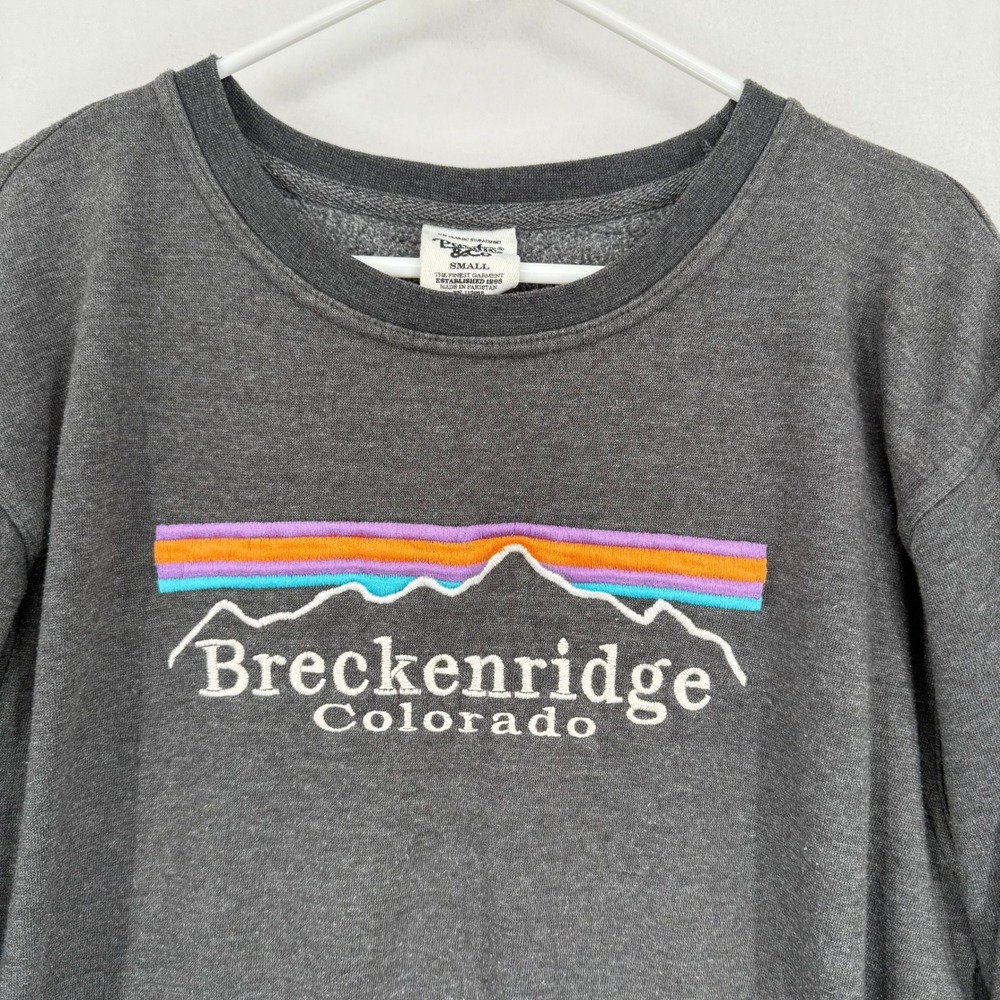 Pacific & Co‎ Breckenridge Colorado Sweatshirt Small Charcoal Grey Mountain Crew - Picture 2 of 8